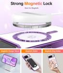 Meifigno Designed for Google Pixel 10/10 Pro Case 6.3", [Glitter Card & Wrist Strap][Compatible with MagSafe] Transparent Back and Electroplated Edges for Pixel 10 Pro Case/Pixel 10 Case, Purple