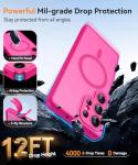 CANSHN Designed for Samsung Galaxy S25 Ultra Case (2025) [Full Camera Protection] [Compatible with Magsafe] Translucent Matte Back Protective Phone Cover, Hot Pink