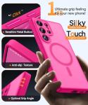 CANSHN Designed for Samsung Galaxy S25 Ultra Case (2025) [Full Camera Protection] [Compatible with Magsafe] Translucent Matte Back Protective Phone Cover, Hot Pink