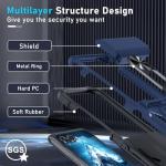 Janmitta Compatible with Moto Razr 2024/2025 Case,Razr+ Plus 2024/2025 Case with Lanyard+Hinge Protection+Finger Ring Holder Kickstand,Dual-Layer Full Body Protective Shockproof Phone Cover,Blue