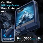 Janmitta Compatible with Moto Razr 2024/2025 Case,Razr+ Plus 2024/2025 Case with Lanyard+Hinge Protection+Finger Ring Holder Kickstand,Dual-Layer Full Body Protective Shockproof Phone Cover,Blue