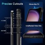 DEERLAMN Case for Samsung Galaxy A16 5G with Slide Camera Cover+Screen Protector (1 Pack), Rotated Ring Kickstand Military Grade Shockproof Protective Cover-Black