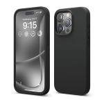 elago Compatible with iPhone 15 Pro Case, Liquid Silicone, Full Body Protective Cover, Shockproof, Slim Phone, Anti-Scratch Soft Microfiber Lining, 6.1 inch (Black)