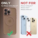CAPRARO Magnetic for iPhone 14 Pro Max Case, [Compatible with MagSafe] [Full Camera Protection] Shockproof Protective Slim Translucent Matte Phone Case for iPhone 14 Pro Max 6.7'', Brown