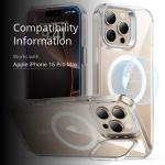 ESR for iPhone 16 Pro Max Case, Compatible with MagSafe, Military-Grade Protective Case, Built-in Stash Stand Phone Case, Scratch-Resistant Back Cover, Classic Series, Clear