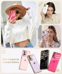 for Motorola Moto-G-5G-2024 Case with 2X Screen Protector,Girl Women Cute Girly Love-Heart Luxury Gold Soft Cover Camera Protection Bumper Silicone Shockproof Phone Case for Moto G 5G 2024(Hot Pink)