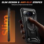 TONGATE for Pixel 10 Pro Case/Pixel 10 Case with 360° Spin Magnetic Stand, Compatible with MagSafe, Non-Slip Edge Rugged, Military Grade Protection for Google 10Pro Phone Case, Black