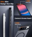 SPIDERCASE Magnetic for Google Pixel 10 Pro XL Case, Military Grade Drop Protection Slim Translucent Matte Shockproof Anti-Fingerprint Phone Case for Pixel 10 Pro XL,Black