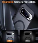 SPIDERCASE Magnetic for Google Pixel 10 Pro XL Case, Military Grade Drop Protection Slim Translucent Matte Shockproof Anti-Fingerprint Phone Case for Pixel 10 Pro XL,Black