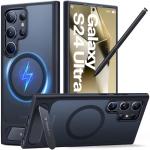 TORRAS Strong Magnetic & Seamless Stand for Samsung Galaxy S24 Ultra Case, Fit for MagSafe, Mil-Grade Drop Protection, Kickstand for Samsung Galaxy S24 Ultra Case, Translucent Back/Black Edge