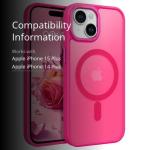 BENTOBEN Magnetic for iPhone 15 Plus Case, iPhone15Plus Phone Case Compatible with MagSafe, Translucent Matte Protective Cover Shockproof Women Girl Cute Case for iPhone 15Plus 6.7", Hot Pink