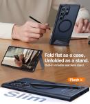 TORRAS Strong Magnetic & Seamless Stand for Samsung Galaxy S24 Ultra Case, Fit for MagSafe, Mil-Grade Drop Protection, Kickstand for Samsung Galaxy S24 Ultra Case, Translucent Back/Black Edge