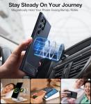 TORRAS Strong Magnetic & Seamless Stand for Samsung Galaxy S24 Ultra Case, Fit for MagSafe, Mil-Grade Drop Protection, Kickstand for Samsung Galaxy S24 Ultra Case, Translucent Back/Black Edge