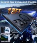 TORRAS Strong Magnetic & Seamless Stand for Samsung Galaxy S24 Ultra Case, Fit for MagSafe, Mil-Grade Drop Protection, Kickstand for Samsung Galaxy S24 Ultra Case, Translucent Back/Black Edge