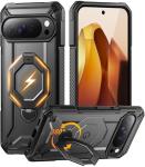 TONGATE for Pixel 10 Pro XL Case with 360° Spin Magnetic Stand, Compatible with MagSafe, Non-Slip Edge Rugged, Military Grade Protection for Google Pixel 10 Pro XL Case, Black