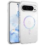 BENTOBEN Magnetic for Google Pixel 10 Pro Case, Clear Crystal Glitter Bling Phone Case Pixel 10 Pro [Compatible with MagSafe], Shockproof Sparkly Cute Women Girl Cover for Pixel10 Pro, Glitter Clear