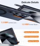 TORRAS Strong Magnetic & Seamless Stand for Samsung Galaxy S24 Ultra Case, Fit for MagSafe, Mil-Grade Drop Protection, Kickstand for Samsung Galaxy S24 Ultra Case, Translucent Back/Black Edge