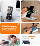 TORRAS Strong Magnetic & Seamless Stand for Samsung Galaxy S24 Ultra Case, Fit for MagSafe, Mil-Grade Drop Protection, Kickstand for Samsung Galaxy S24 Ultra Case, Translucent Back/Black Edge