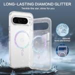 BENTOBEN Magnetic for Google Pixel 10 Pro Case, Clear Crystal Glitter Bling Phone Case Pixel 10 Pro [Compatible with MagSafe], Shockproof Sparkly Cute Women Girl Cover for Pixel10 Pro, Glitter Clear