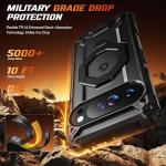 TONGATE for Pixel 10 Pro XL Case with 360° Spin Magnetic Stand, Compatible with MagSafe, Non-Slip Edge Rugged, Military Grade Protection for Google Pixel 10 Pro XL Case, Black