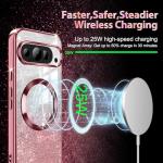 Casetego for Google Pixel 10 Case,Pixel 10 Pro Case,Compatible with MagSafe,Glitter Sparkle Magnetic Plated Slim Shockproof Soft TPU Bumper Cover for Google Pixel 10/10 Pro,Rose Gold