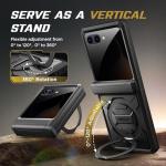 TONGATE for Motorola Razr 2025 Case/Razr 2024 Case with Privacy Screen Protector, [360° Spin Magnetic Stand] [Compatible with Magsafe] [Hinge Protection] Full-Body Military Drop Phone Cover, Black