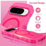 BENTOBEN Magnetic for Google Pixel 10 Case Cute, Curly Wavy Pixel10 Case [Compatible with MagSafe], Anti-Slip Shockproof Matte Slim Women Girls Boys Phone Cover for Google 10 6.3", Hot Pink
