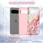 Btscase for Google Pixel 10 Pro Case/Pixel 10 Case 2025 [Military Grade Shockproof] Stylish Marble Pattern Slim Protective 3 Layers Hard PC+Soft Silicone Rugged Women Men Anti-Scratch Cover, Rose Gold