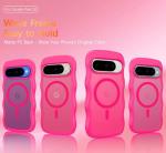 BENTOBEN Magnetic for Google Pixel 10 Case Cute, Curly Wavy Pixel10 Case [Compatible with MagSafe], Anti-Slip Shockproof Matte Slim Women Girls Boys Phone Cover for Google 10 6.3", Hot Pink