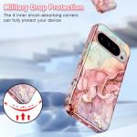 Btscase for Google Pixel 10 Pro Case/Pixel 10 Case 2025 [Military Grade Shockproof] Stylish Marble Pattern Slim Protective 3 Layers Hard PC+Soft Silicone Rugged Women Men Anti-Scratch Cover, Rose Gold