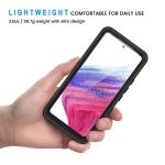 Lanhiem for Samsung Galaxy A53 5G Case, IP68 Waterproof Dustproof with Built-in Screen Protector, Heavy Duty Full Body Protective Phone Case for Samsung A53 5G, Black/Clear