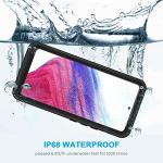 Lanhiem for Samsung Galaxy A53 5G Case, IP68 Waterproof Dustproof with Built-in Screen Protector, Heavy Duty Full Body Protective Phone Case for Samsung A53 5G, Black/Clear
