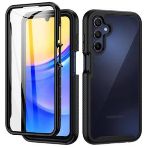 seacosmo Designed for Galaxy A15 5G Phone Case, Full Body Shockproof Cover, with Built-in Screen Protector Slim Fit Protective Case for Samsung Galaxy A15, Black