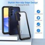 seacosmo Designed for Galaxy A15 5G Phone Case, Full Body Shockproof Cover, with Built-in Screen Protector Slim Fit Protective Case for Samsung Galaxy A15, Black
