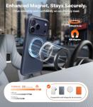 TORRAS 360 Magnetic Stand for iPhone 17 Pro Max Case, [Fit for MagSafe] [4X Military-Grade Protection] Slim Case for iPhone 17 Pro Max, 6.9", Translucent Deep Blue, Ostand O3 Fitness Series