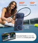 TORRAS 360 Magnetic Stand for iPhone 17 Pro Max Case, [Fit for MagSafe] [4X Military-Grade Protection] Slim Case for iPhone 17 Pro Max, 6.9", Translucent Deep Blue, Ostand O3 Fitness Series