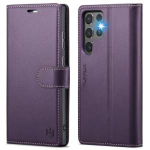 FLIPALM Wallet Case for Samsung Galaxy S25 Ultra, RFID Blocking Credit Card Holder, PU Leather Folio Flip Kickstand Protective Shockproof Cover for Galaxy S25 Ultra (Purple)
