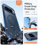 FNTCASE for Google Pixel 10 & 10 Pro Case: for Pixel 9 & 9 Pro Case | Magnetic Matte Shockproof Rugged Translucent Phone Cover - Military Grade Drop Proof Sturdy Slim Protective Cases (6.3 inch/Blue)