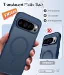 FNTCASE for Google Pixel 10 & 10 Pro Case: for Pixel 9 & 9 Pro Case | Magnetic Matte Shockproof Rugged Translucent Phone Cover - Military Grade Drop Proof Sturdy Slim Protective Cases (6.3 inch/Blue)