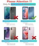 Qinmay Phone Case for Motorola Moto G Play 2024 4G Case with HD Screen Protector, Heavy Duty Shockproof & Dropproof 3-Layer Cover Phone Case for Moto G Play 2024 (PurpleSkyBlue)