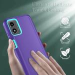 Qinmay Phone Case for Motorola Moto G Play 2024 4G Case with HD Screen Protector, Heavy Duty Shockproof & Dropproof 3-Layer Cover Phone Case for Moto G Play 2024 (PurpleSkyBlue)
