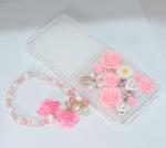 Case for Motorola Razr 2024/2025 Cover,Cute Luxury 3D Crystal Rhinestone Diamond Flowers Sparkle Stunning Stones Pearl with Wrist Strap Women Girls for Moto Razr 2024/2025 5G