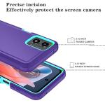 Qinmay Phone Case for Motorola Moto G Play 2024 4G Case with HD Screen Protector, Heavy Duty Shockproof & Dropproof 3-Layer Cover Phone Case for Moto G Play 2024 (PurpleSkyBlue)