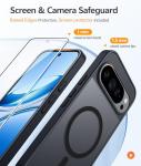 FNTCASE for Google Pixel 10 & 10 Pro Case: for Pixel 9 & 9 Pro Case | Magnetic Matte Shockproof Rugged Translucent Phone Cover - Military Grade Drop Proof Sturdy Slim Protective Cases (6.3 inch/Black)