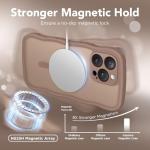 CAPRARO for iPhone 16 Pro Case for Women Girls, Upgraded [Full Camera Protection] [Compatible with MagSafe] Cute Wave Translucent Matte Phone Case for iPhone 16 Pro, Brown
