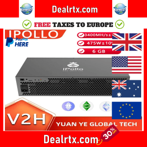 New IPollo V2H ETC 3.4Gh/s 475W EtHash Algorithm ETC ASIC Miner IPollo V2H Mining Machine