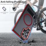 MALEWOLF Magnetic for Samsung Galaxy S22 Ultra Case with 3 Stand Ways, [Invisible Stand] Color-Blocked with Anti-Slip Edge Anti-Drop Shockproof Slim Phone Case for Galaxy S22 Ultra 6.8” (Black/Red)