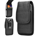 Tiflook for Samsung Galaxy S25 Ultra S24 S23 S22 S21 S20 FE S10 S9 A03S A20 A50 A51 A16 A15 A14 A10e Holster Nylon Cell Phone Pouch Belt Holder Carrying Case with Clip,Black