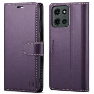 FLIPALM Wallet Case for Moto G 5G 2025, RFID Blocking Credit Card Holder, PU Leather Folio Flip Kickstand Protective Shockproof Cover for Motorola Moto G 5G 2025 (Purple)