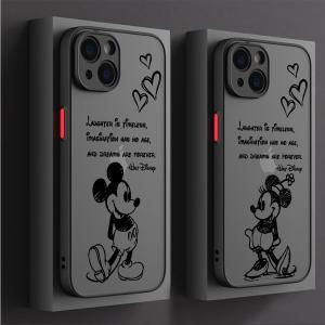Disney Mickey Minnie Logo Phone Case for iPhone 13 Mini 7 8 Plus XR 12 16 14 Pro SE 11 Pro 15ProMax XS Max Luxury Matte Cover